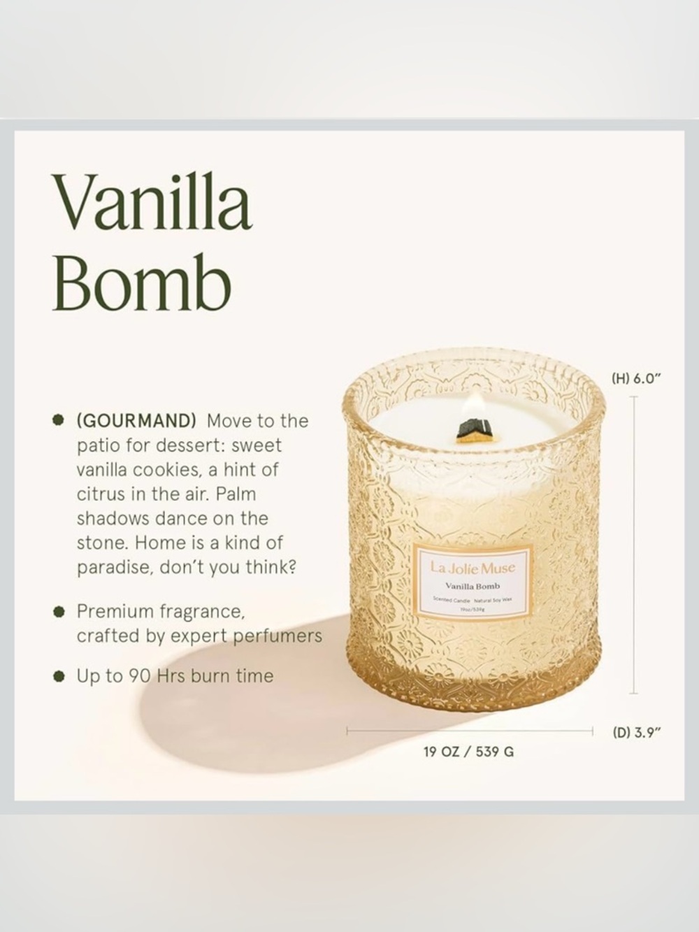 Vanilla Bomb Decorative Scented Candle - Cream